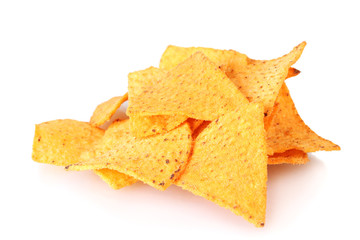 Fototapeta premium tasty potato chips isolated on white