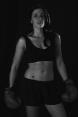 Attractive female boxer