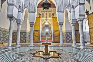 Moulay Ismail Mausoleum at Meknes, Morocco - obrazy, fototapety, plakaty