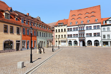 Naumburger Holzmarkt mit Nietzsche Denkmal, Deutschland