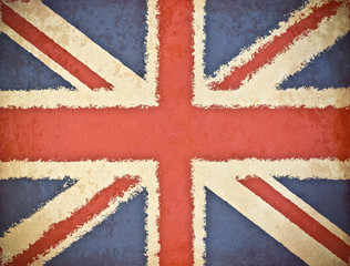 Fototapeta premium old grunge paper with England flag background