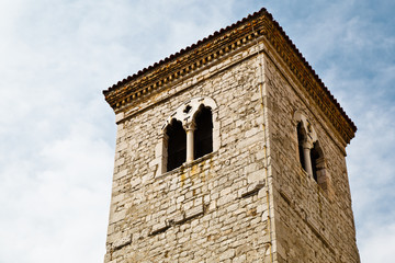 Fototapeta na wymiar Close View of Bell Tower in Rijeka, Croatia