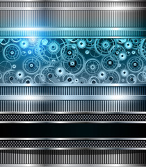 Abstract technology background blue metallic