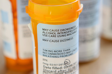 Warning Label on Prescription Bottle