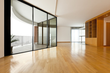 beautiful apartment, interior, big room with window