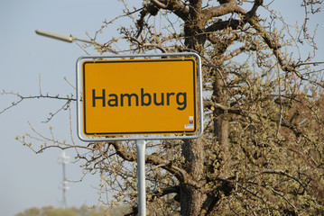 Hamburg, Ortsschild, Ortstafel, geschlossene Ortschaft