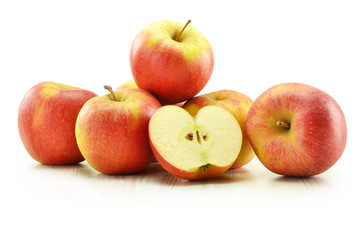 Ripe apples isolated on white