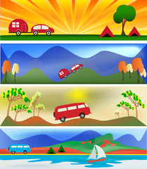 Camping and Caravaning Web Banner Templates