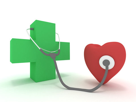 Medicina visita Cuore con Stetoscopio