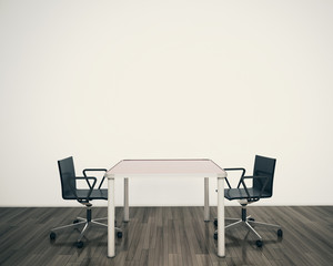 minimal modern interior office table and chairs