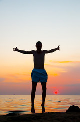 Fototapeta premium Man and sea