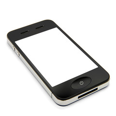Smartphone weißes Display liegend