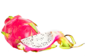 Pitaya slice isolated on white background
