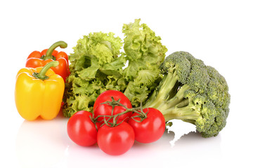 A set of fresh vegetables isolated on white
