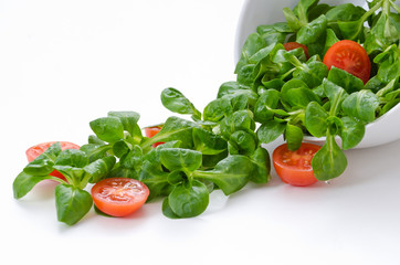 Bowl of salad and tomatoes