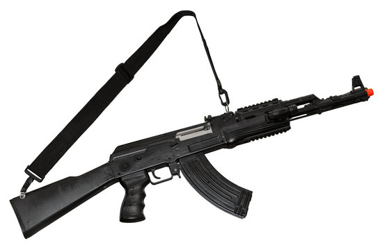 Kalashnikov AK-47 machine gun. Clipping path