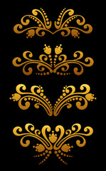 Vintage golden flowers