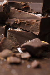 Homemade chocolate with sea salt