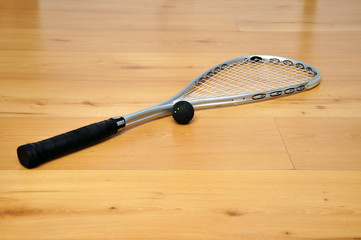 squash racket and ball