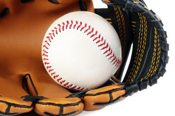 Baseball and glove.