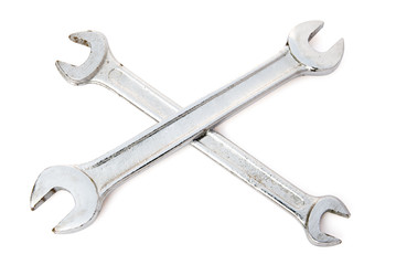 two wrenches on white background