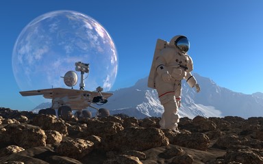 Astronaut and moonwalker © Kovalenko Iurii