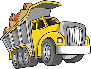 Vector Illustration of a Dump Truck