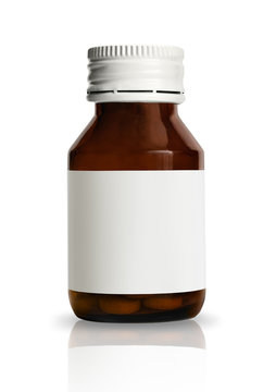 Pill bottle with blank label