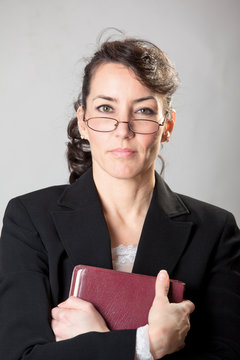 Stern Sunday School Teacher With Her Bible