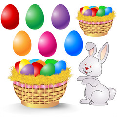 Easter holiday elements on white