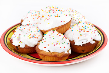 Easter cakes on a plate