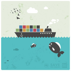 Obraz premium cargo transport - ocean freight - creative illustration