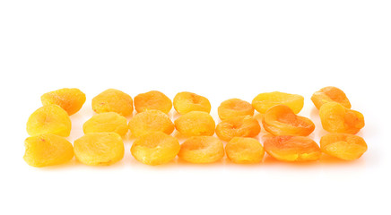 delicious dried apricots isolated on white