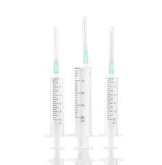 Syringes isolated on white