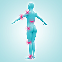 Silhouette junger Frau mit Gelenkschmerzen