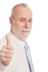 Senior with thumb up