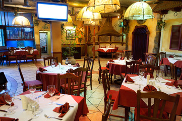 Italian restaurant with a traditional interior