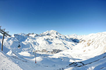 High mountains under snow in the winter