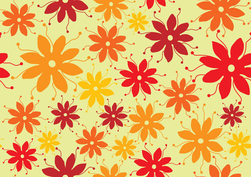 flower seamless pattern seventies style © graphic@jet