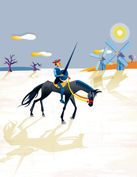 Don Quijote And Windmills