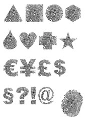 diverse Symbole als Fignerabdruck