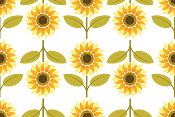 yellow sunflower seamless pattern