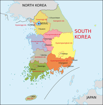 Südkorea, Verwaltung, Provinzen