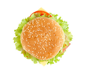 Tasty hamburger isolated on white background