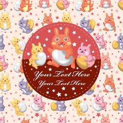 Easter rabbit and egg card