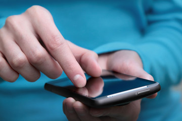 working with smartphone