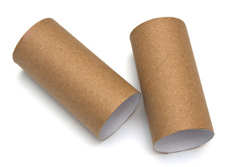 paper roll of bathroom on white background