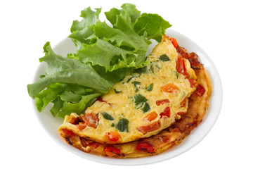 omelet with lettuce