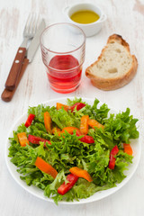 salad with red and orange pepper