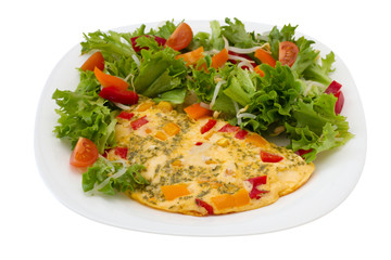 omelet with salad